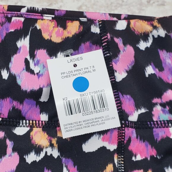 Cheetah Floral Print Moisture Wicking Pro Player Leggings Yoga Pants Ladies Sz M - Picture 5 of 6